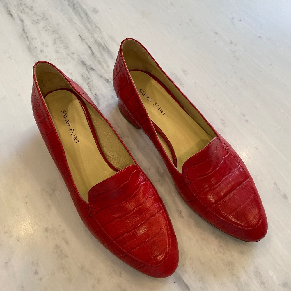 Rosie pump by Sarah Flint! Gorgeous red leather pumps!